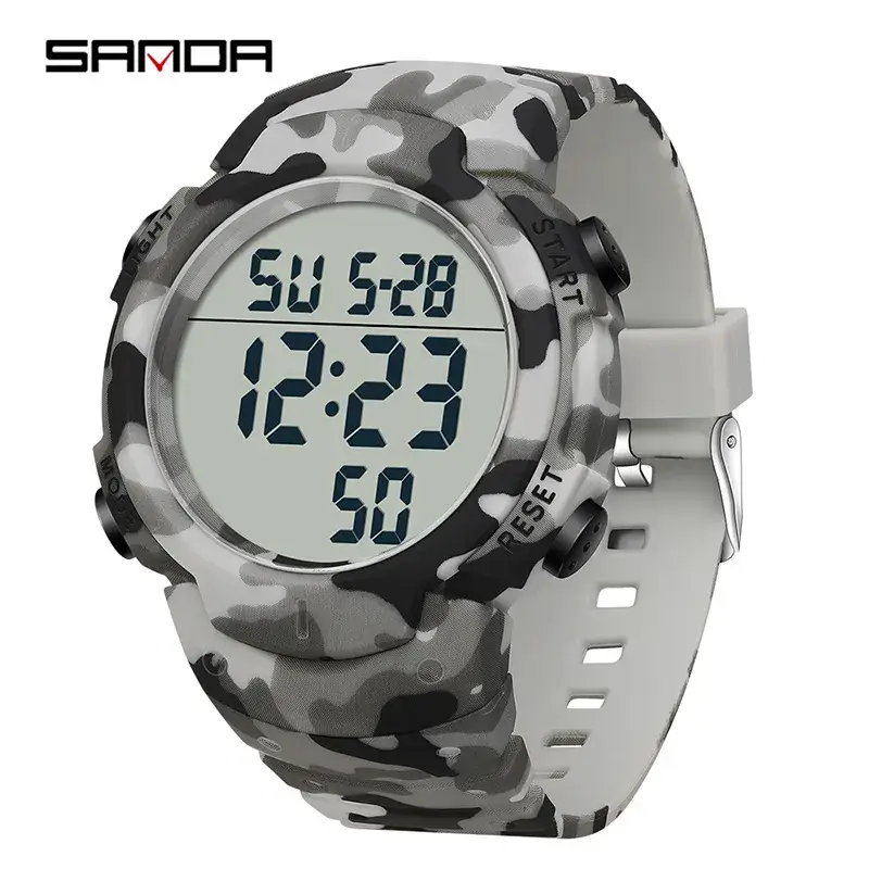Military Camo Digital Watch for Men Women Drop Proof Waterproof