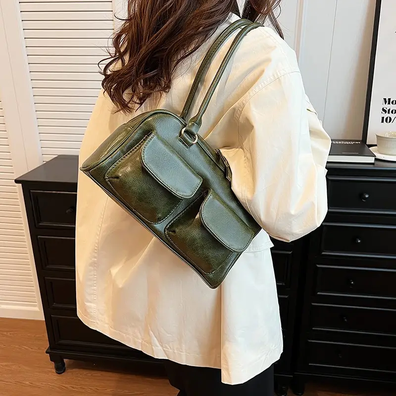 Retro Black Shoulder Bag Women 2024 New High-End Textured - Image 7