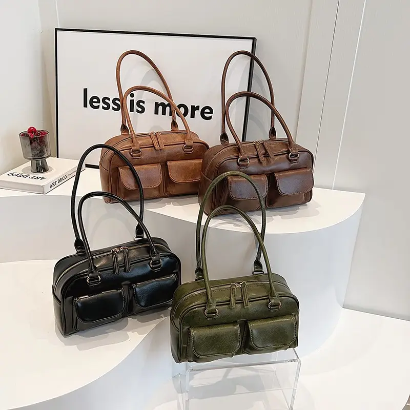Retro Black Shoulder Bag Women 2024 New High-End Textured - Image 8