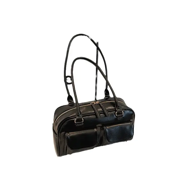 Retro Black Shoulder Bag Women 2024 New High-End Textured - Image 9