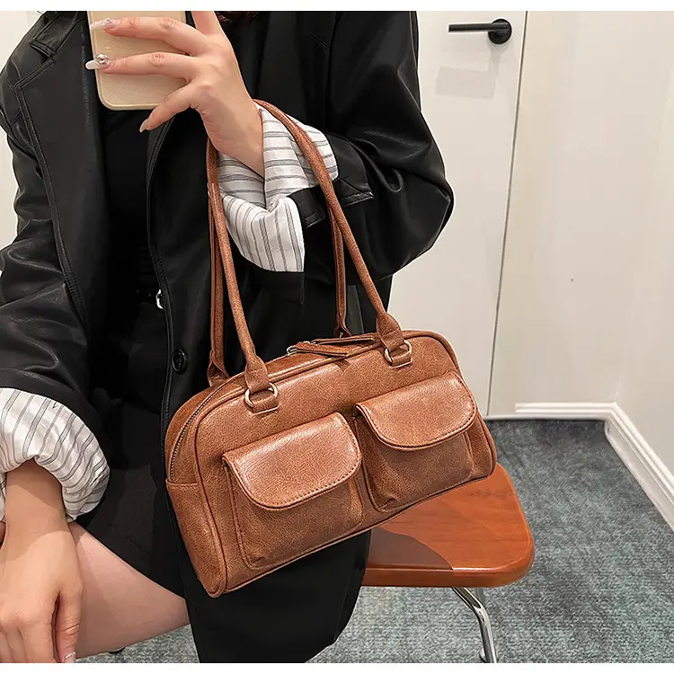 Retro Black Shoulder Bag Women 2024 New High-End Textured — feature 15