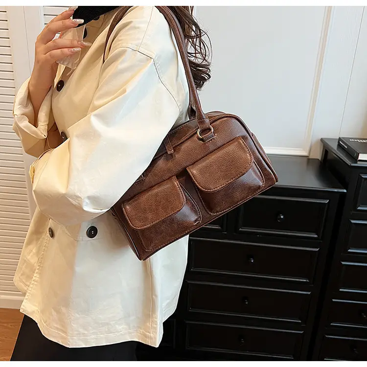 Retro Black Shoulder Bag Women 2024 New High-End Textured — feature 16
