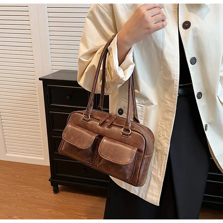 Retro Black Shoulder Bag Women 2024 New High-End Textured — feature 18