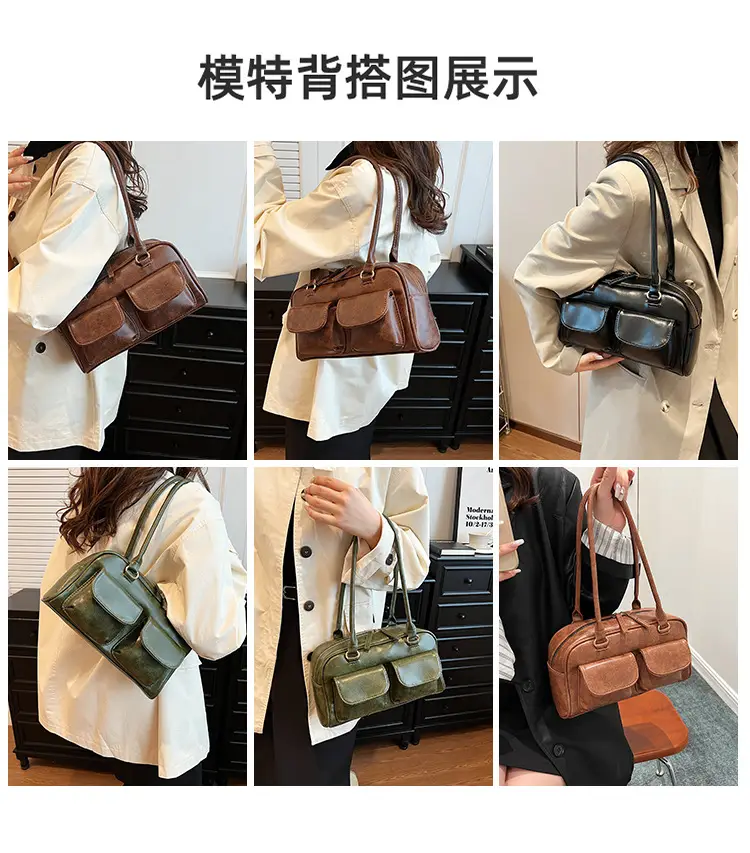 Retro Black Shoulder Bag Women 2024 New High-End Textured — feature 5