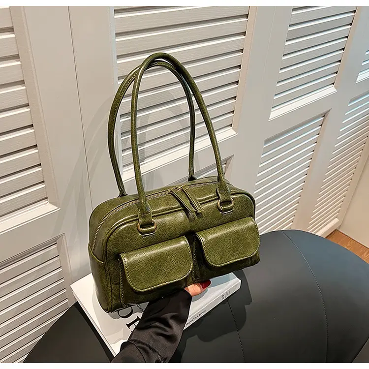 Retro Black Shoulder Bag Women 2024 New High-End Textured - Image 2