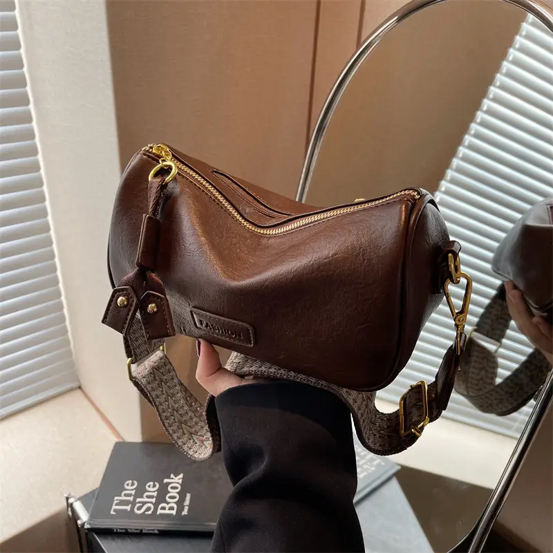 Women's 2023 PU Leather Crossbody Bag Brown - Image 4