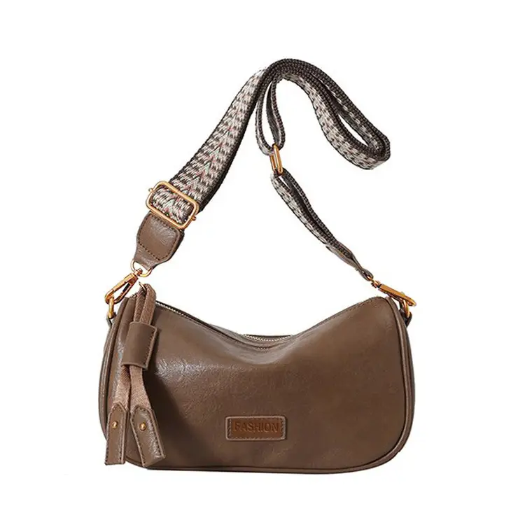 Women's 2023 PU Leather Crossbody Bag Brown - Image 7