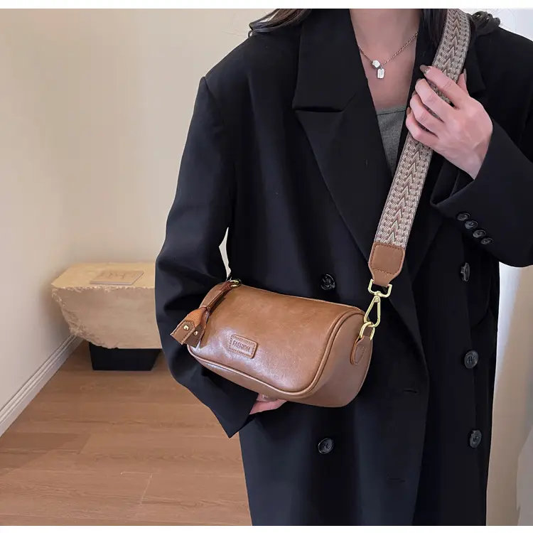 Women's 2023 PU Leather Crossbody Bag Brown — feature 13