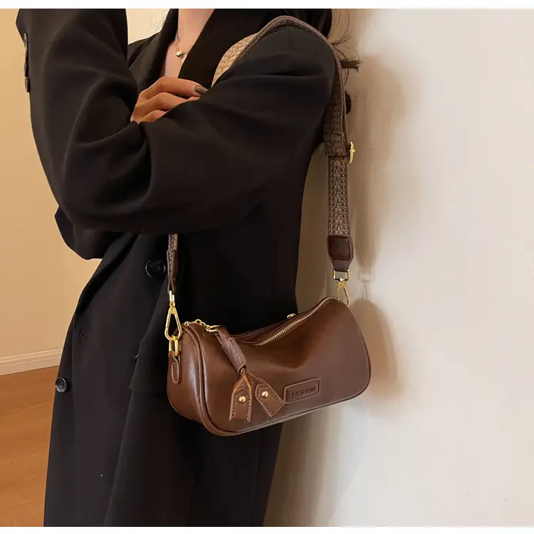 Women's 2023 PU Leather Crossbody Bag Brown — feature 14