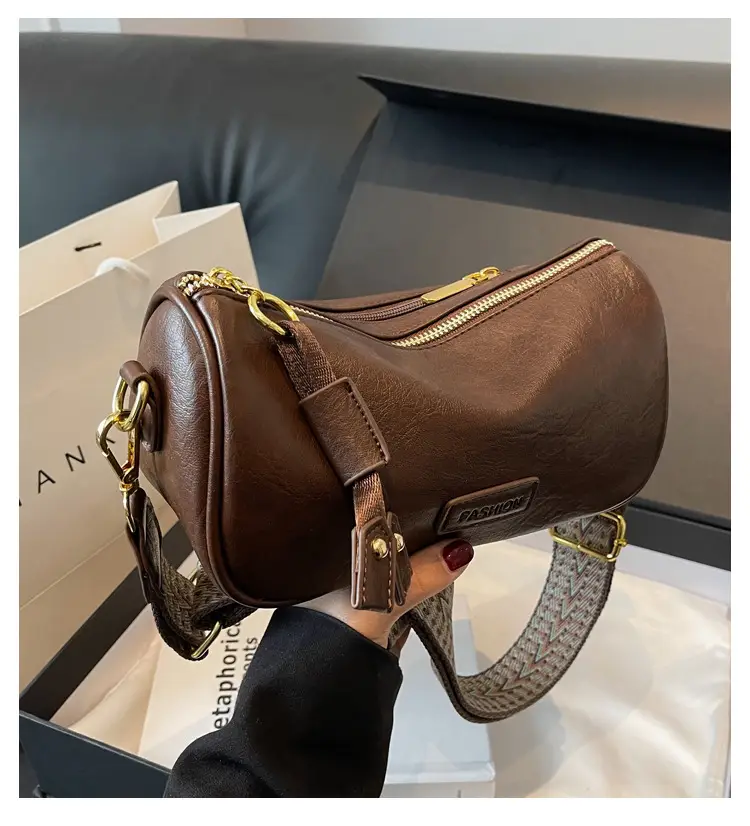 Women's 2023 PU Leather Crossbody Bag Brown — feature 2