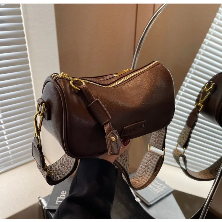 Women's 2023 PU Leather Crossbody Bag Brown — feature 20