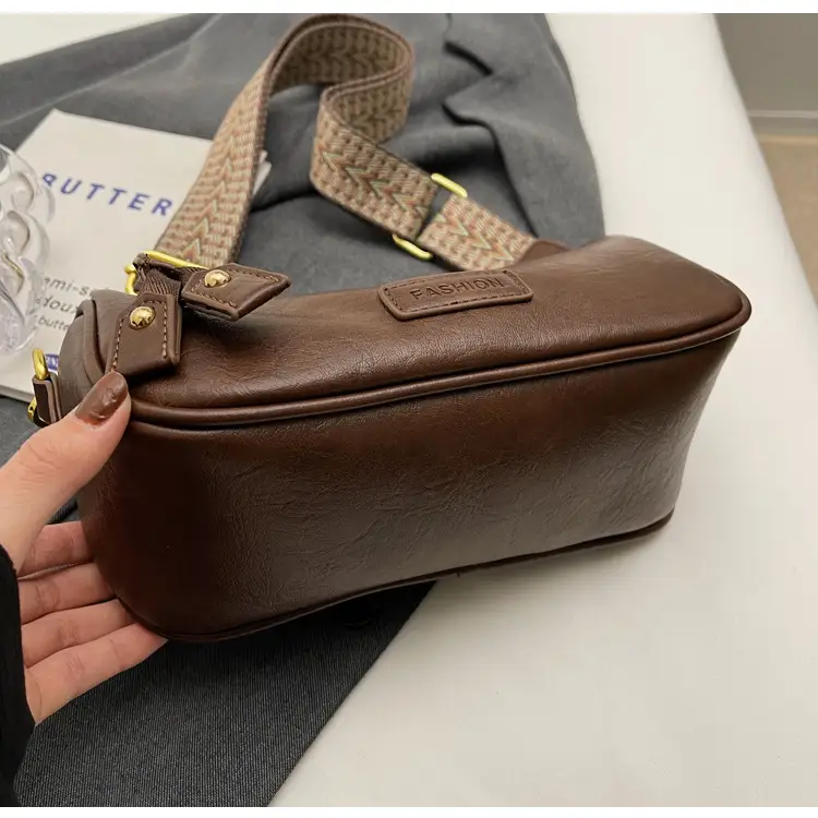Women's 2023 PU Leather Crossbody Bag Brown — feature 24