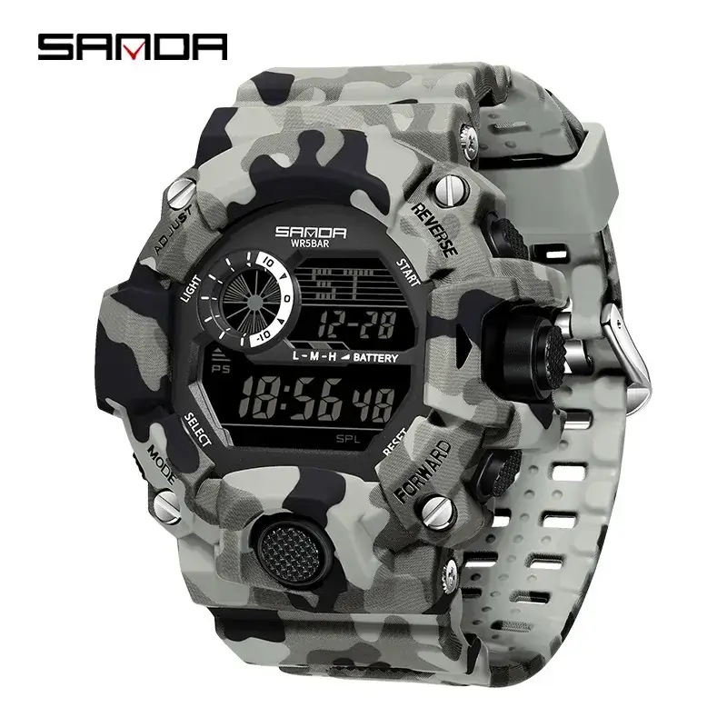 Sanda Camouflage Digital Watch Multi Function Sports Watch