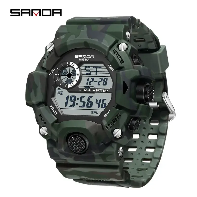 Sanda Camouflage Digital Watch Multi Function Sports Watch