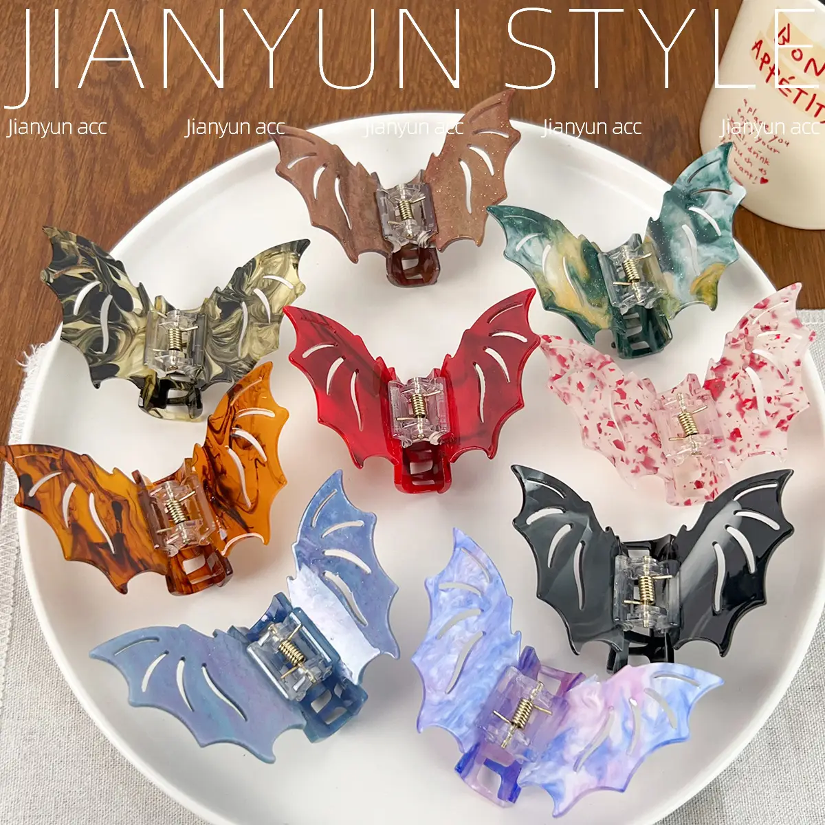 Gothic Style Bat Acrylic Hair Clip for Women - Image 11