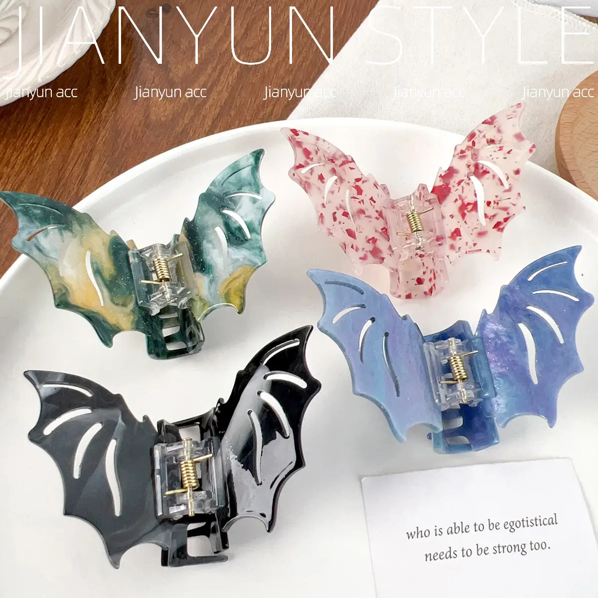 Gothic Style Bat Acrylic Hair Clip for Women - Image 12