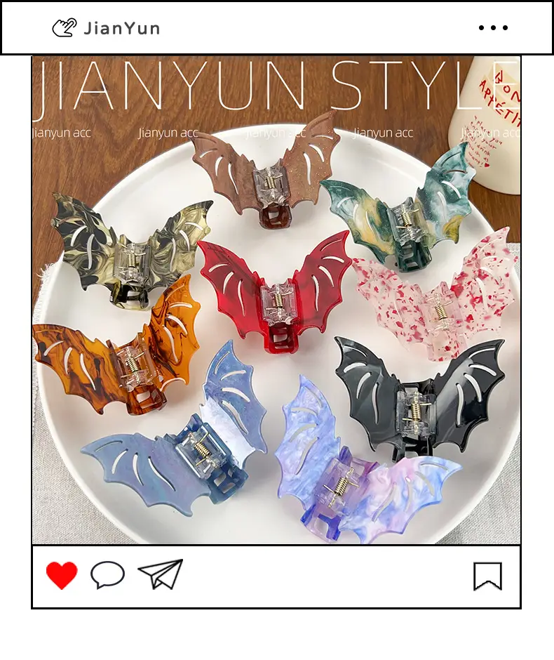 Gothic Style Bat Acrylic Hair Clip for Women — feature 2