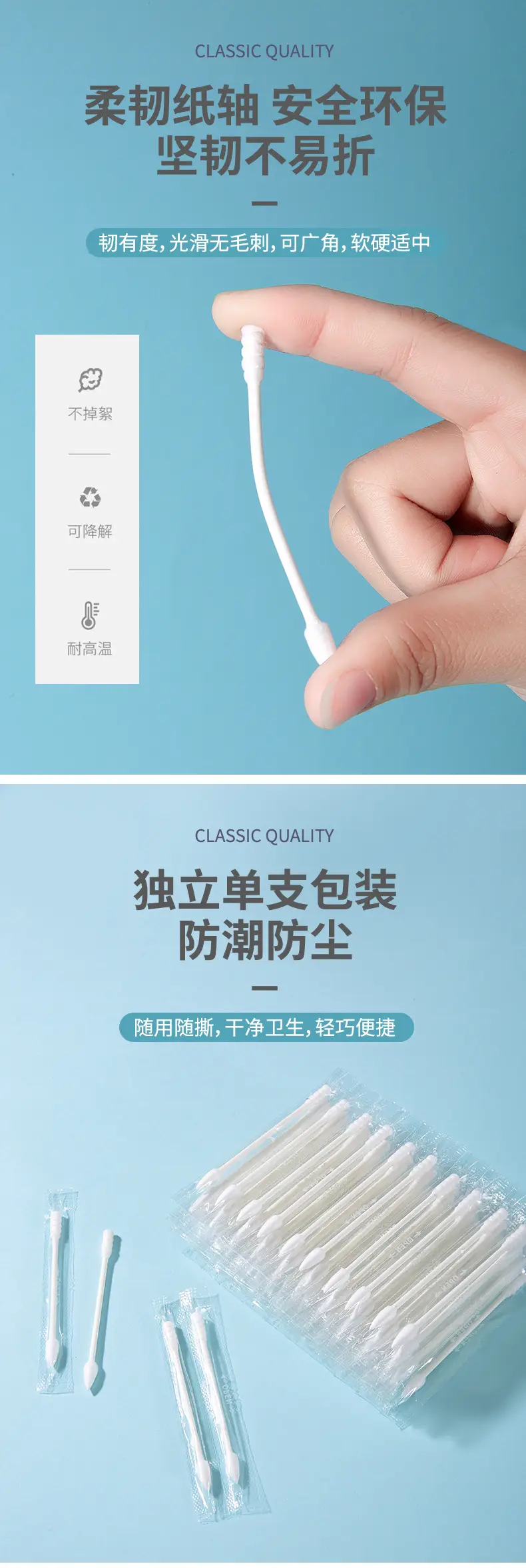 LMLTOP Cotton Swabs Pointed Spiral Head Disposable Makeup Cleaning — feature 6