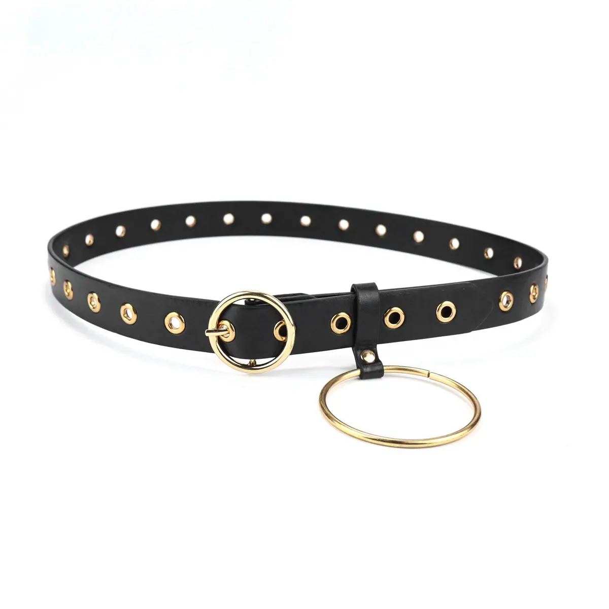 Black Gold Buckle Women's Belt for Casual Wear - Image 13