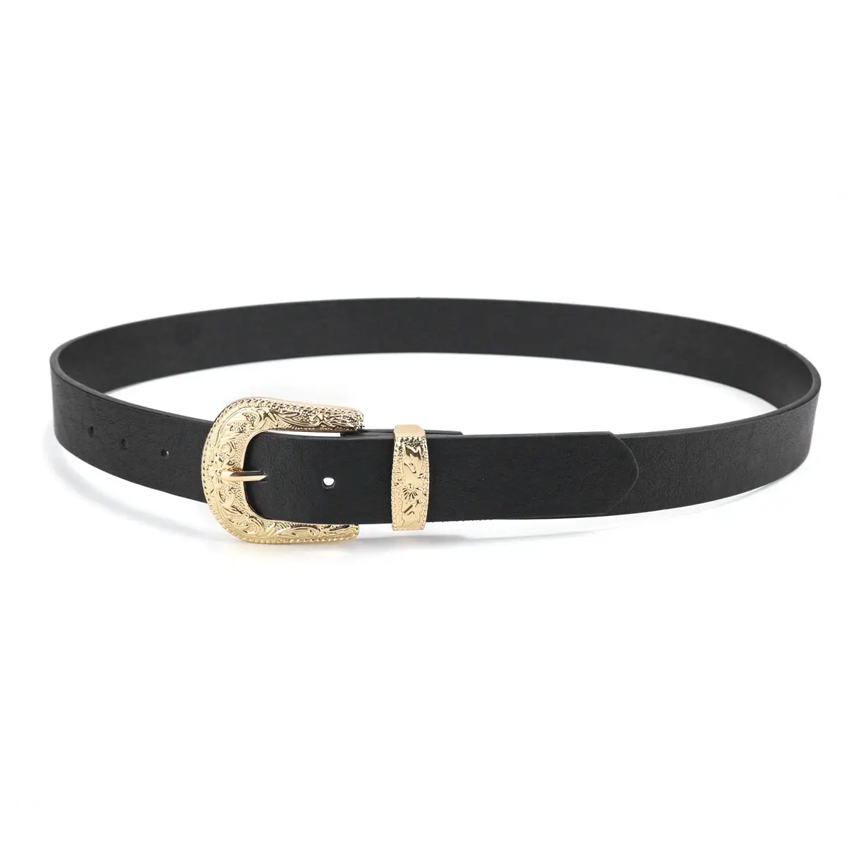 Black Gold Buckle Women's Belt for Casual Wear - Image 15