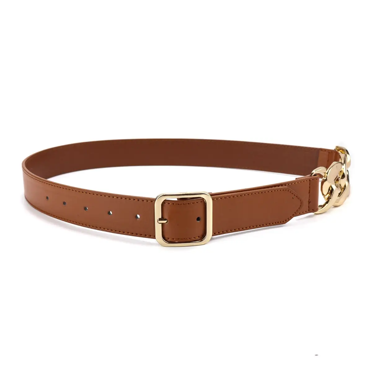 Black Gold Buckle Women's Belt for Casual Wear - Image 16