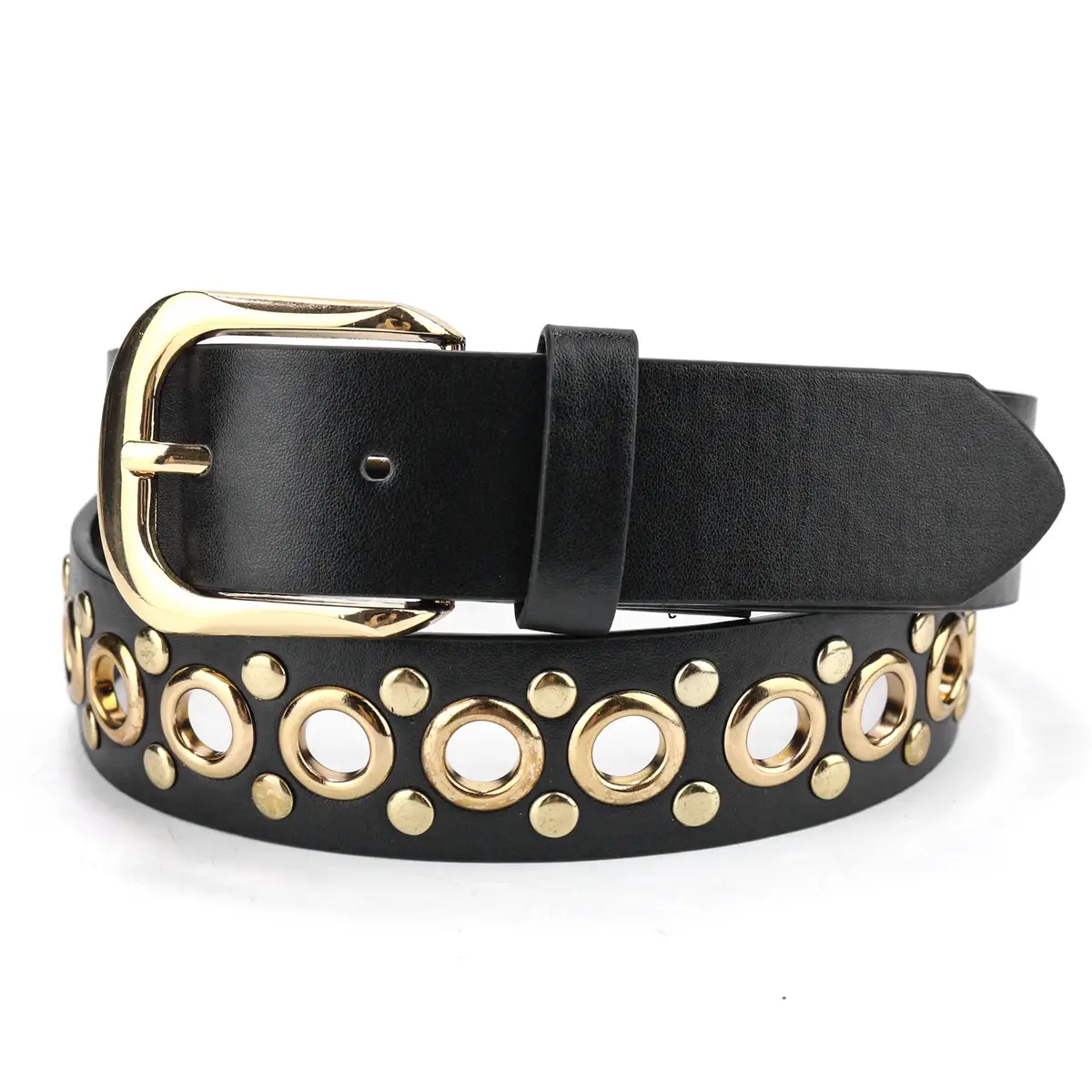 Black Gold Buckle Women's Belt for Casual Wear — feature 11