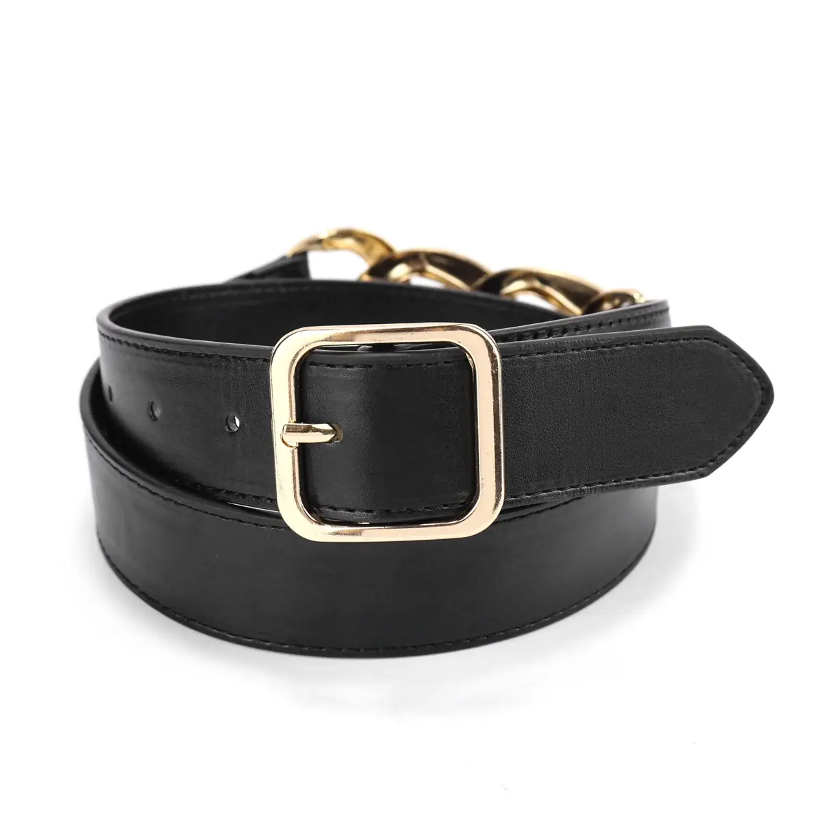 Black Gold Buckle Women's Belt for Casual Wear — feature 17