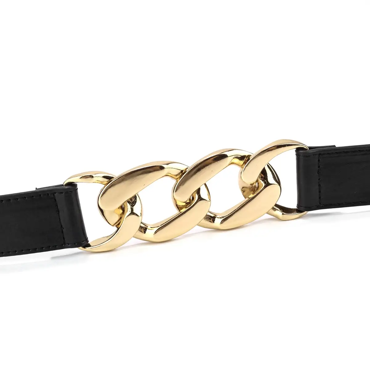 Black Gold Buckle Women's Belt for Casual Wear — feature 18