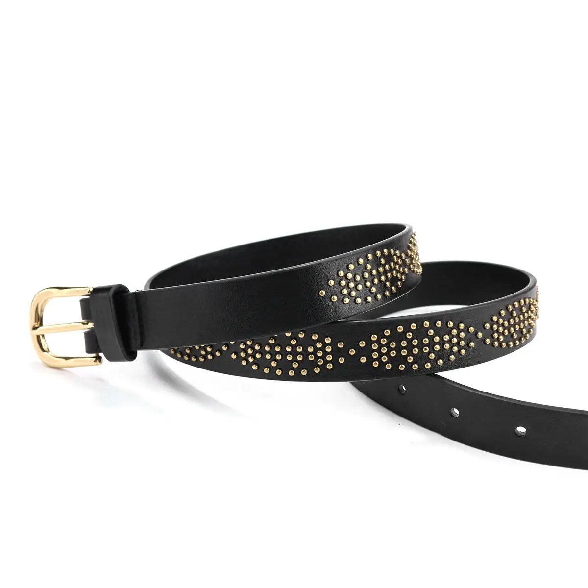 Black Gold Buckle Women's Belt for Casual Wear — feature 27
