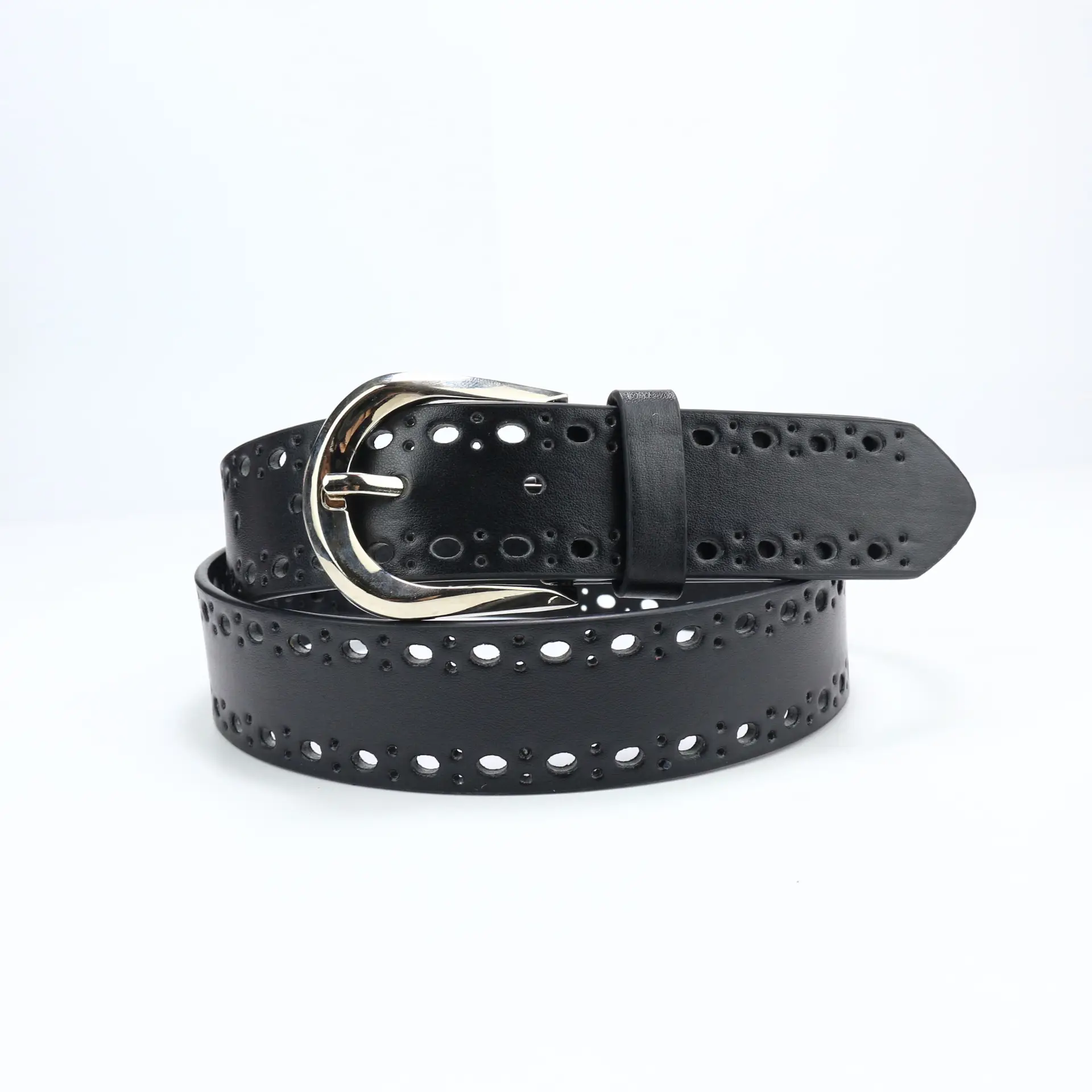 Black Gold Buckle Women's Belt for Casual Wear — feature 31