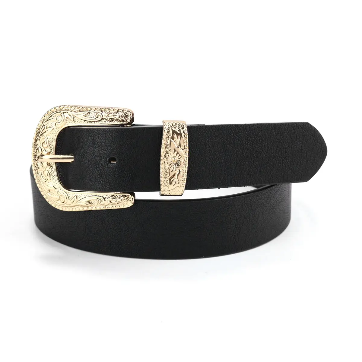 Black Gold Buckle Women's Belt for Casual Wear — feature 8
