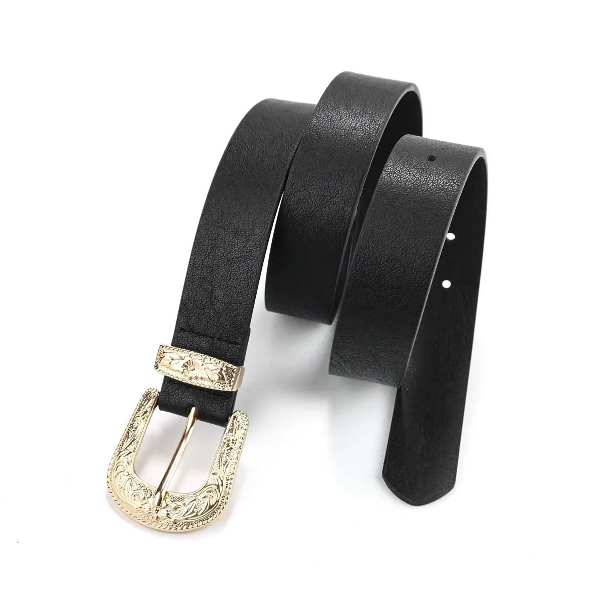Black Gold Buckle Women's Belt for Casual Wear — feature 9