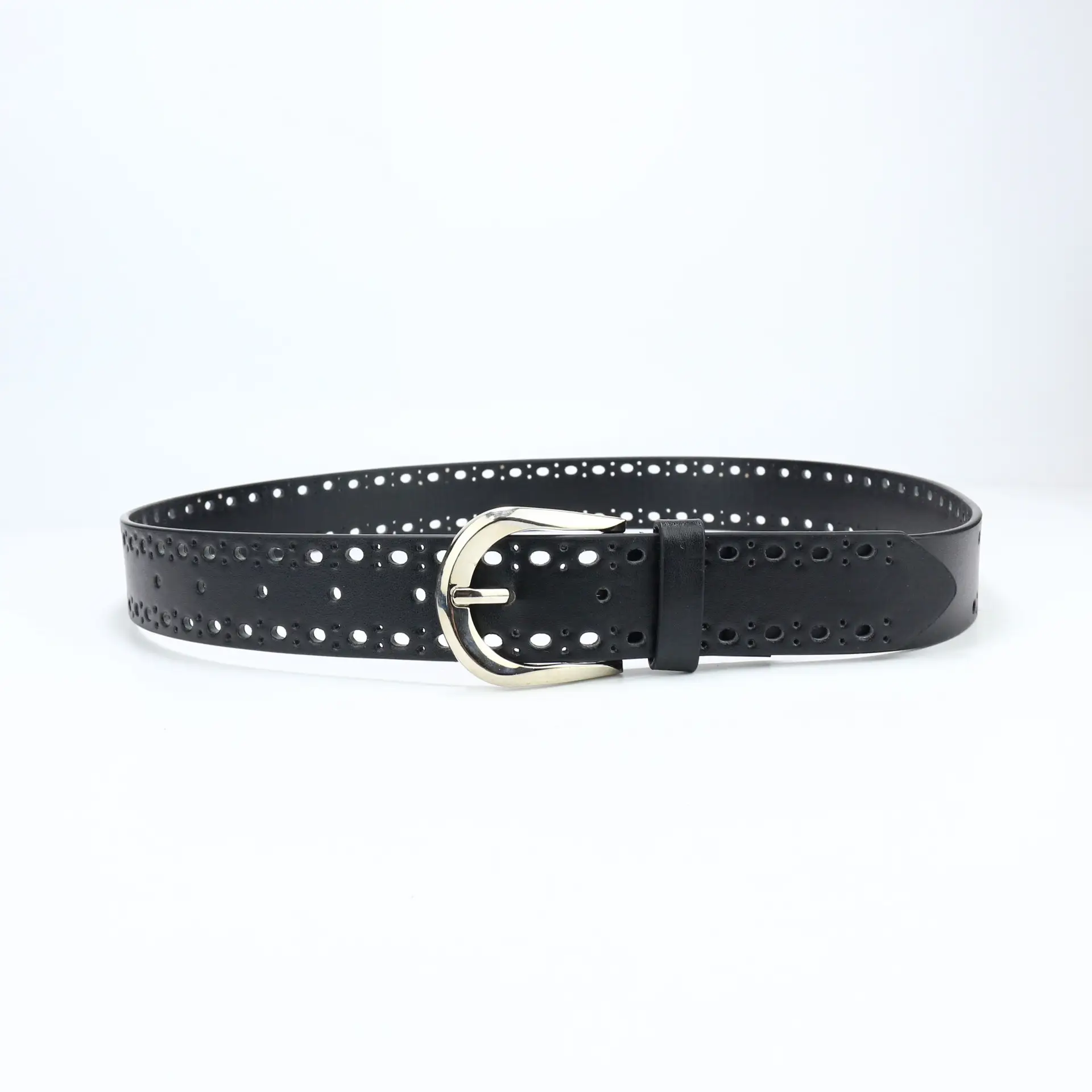Black Gold Buckle Women's Belt for Casual Wear - Image 2