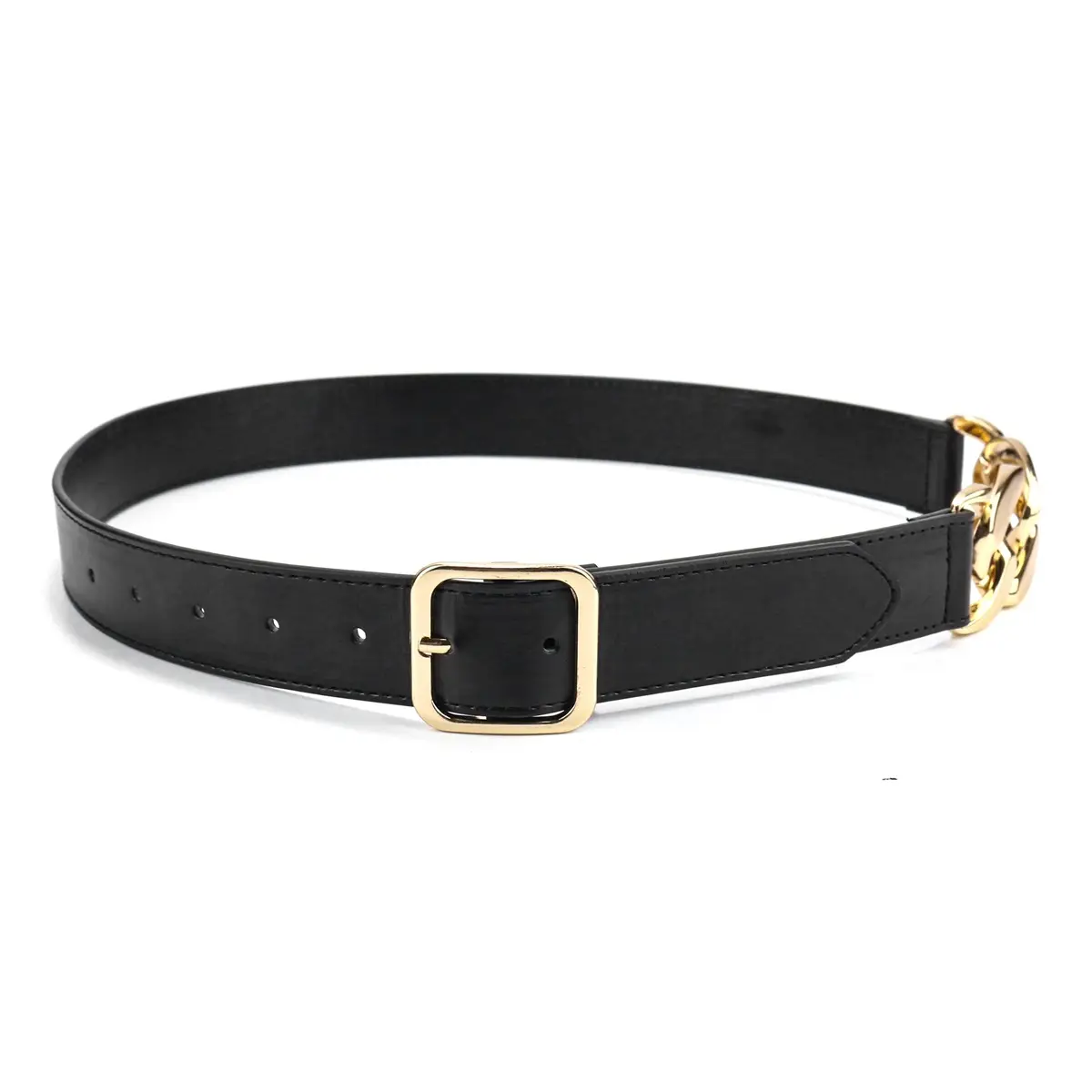 Black Gold Buckle Women's Belt for Casual Wear - Image 7