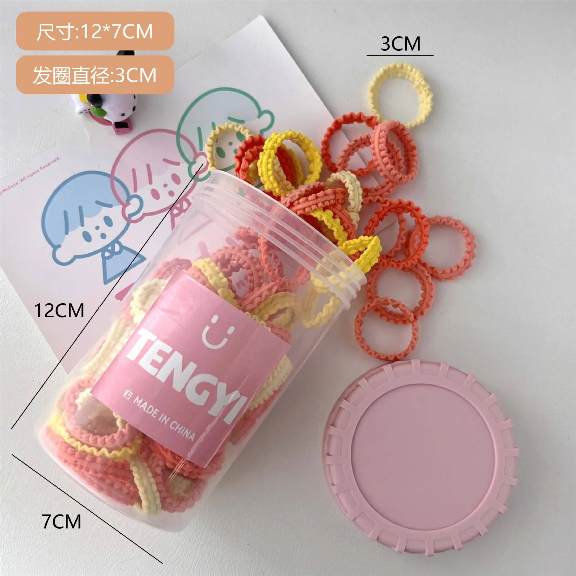 Colorful Rubber Tendon Hair Ties for Girls