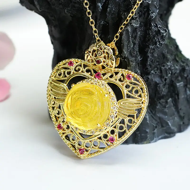 Guan Yu Gold Pendant Necklace for Women Heart Design - Image 5