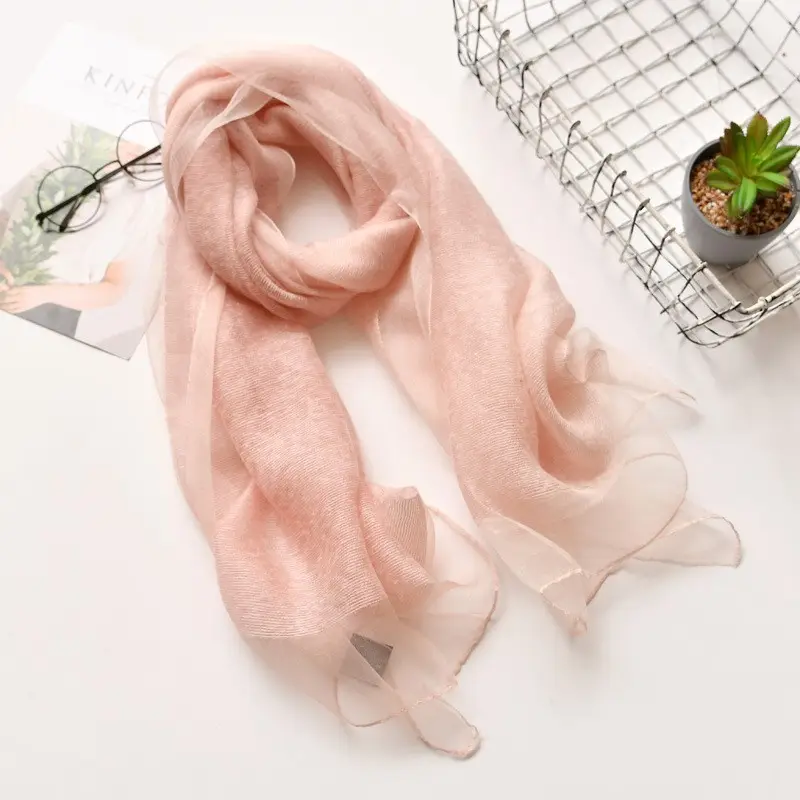 Mulberry Silk Double Layer Scarf for Women - Image 12