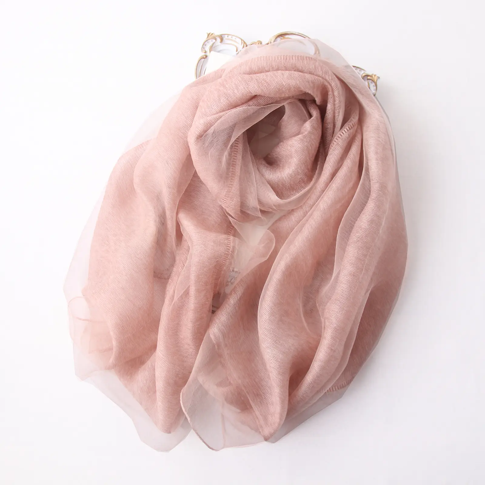 Mulberry Silk Double Layer Scarf for Women - Image 4