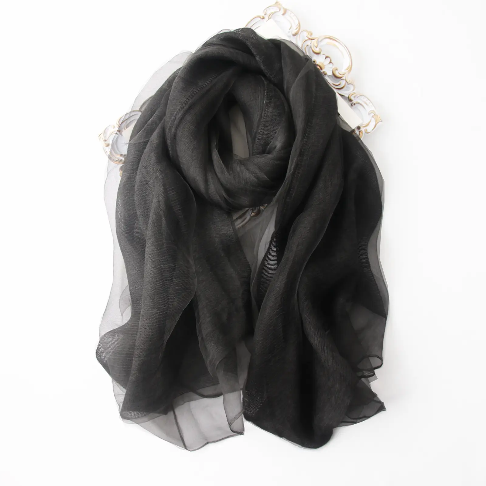 Mulberry Silk Double Layer Scarf for Women - Image 5