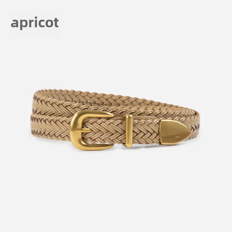 Women's Woven Belt with Gold Buckle Casual Belt - Image 3