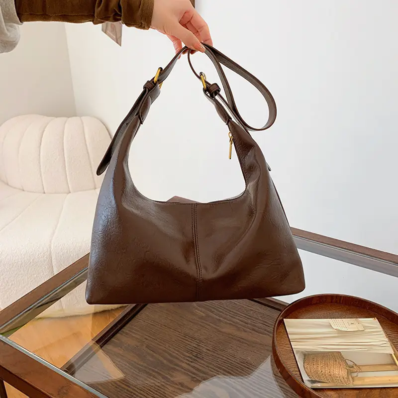 Retro Women's Brown Shoulder Bag 2023 Spring New Fashion - Image 2