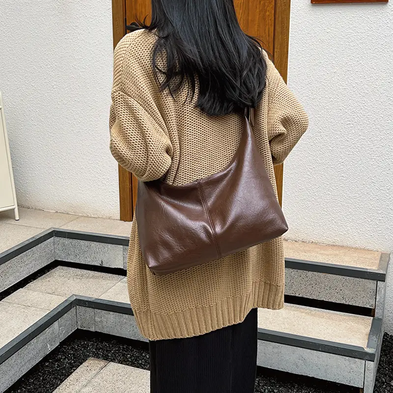 Retro Women's Brown Shoulder Bag 2023 Spring New Fashion - Image 4