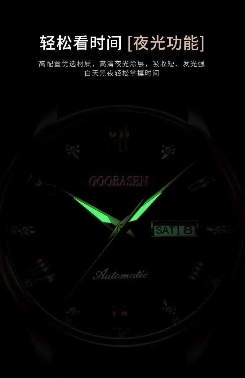 Guberson Ultra-Thin Couple Watch with Diamond Cover — feature 7