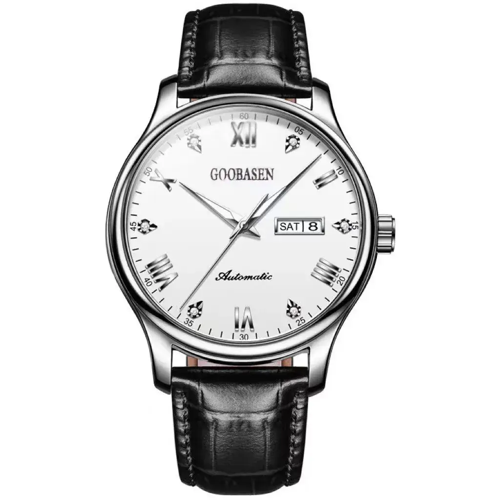 Guberson Ultra-Thin Couple Watch with Diamond Cover - Image 2