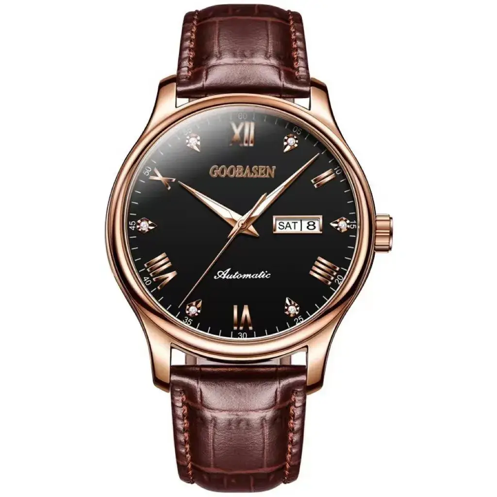 Guberson Ultra-Thin Couple Watch with Diamond Cover - Image 3
