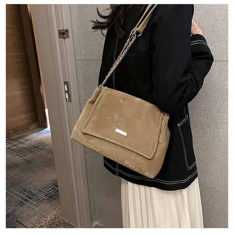 Black Matte Chain Shoulder Tote Bag for Women — feature 28
