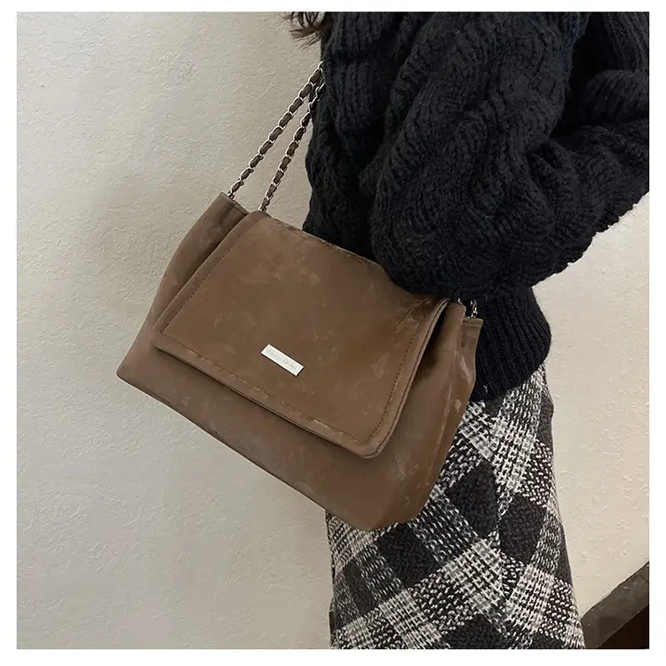 Black Matte Chain Shoulder Tote Bag for Women — feature 33
