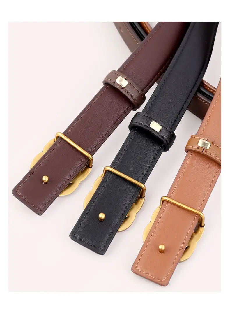 Women's Gold Double C Buckle Belt Genuine Leather 2025 — feature 27