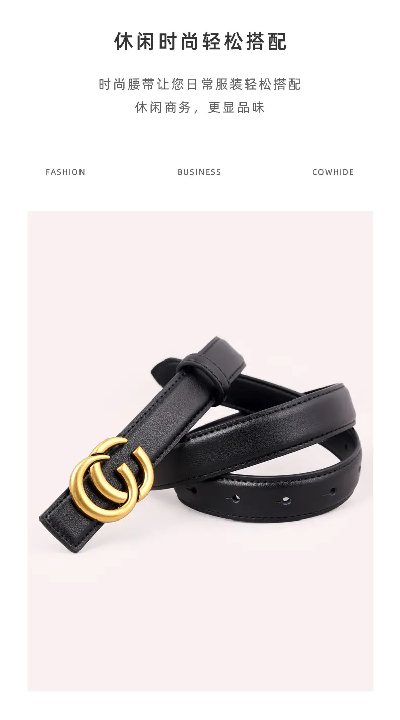 Women's Gold Double C Buckle Belt Genuine Leather 2025 — feature 28