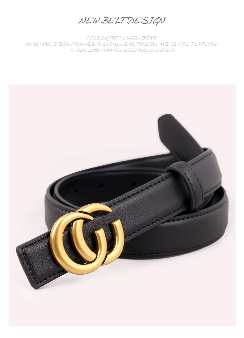 Women's Gold Double C Buckle Belt Genuine Leather 2025 — feature 38